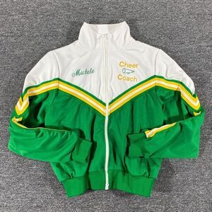 VINTAGE DEHEN Jacket Mens Medium Green Yellow Full Zip Lettermen Varsity USA Mad